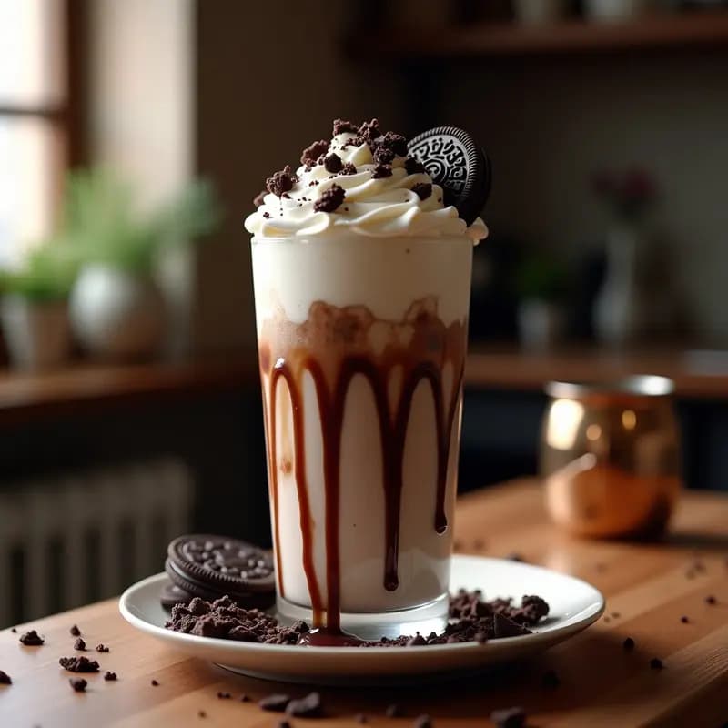 Batido de Galletas Oreo, Helado de Vainilla y Brownies Triturados: Milkshake del Pecado Final
