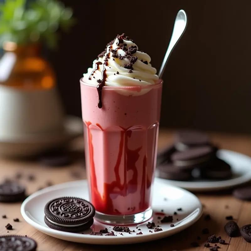 Batido de Galletas Oreo, Helado de Red Velvet y Leche de Avellanas: Postre en Vaso para Adictos al Azúcar