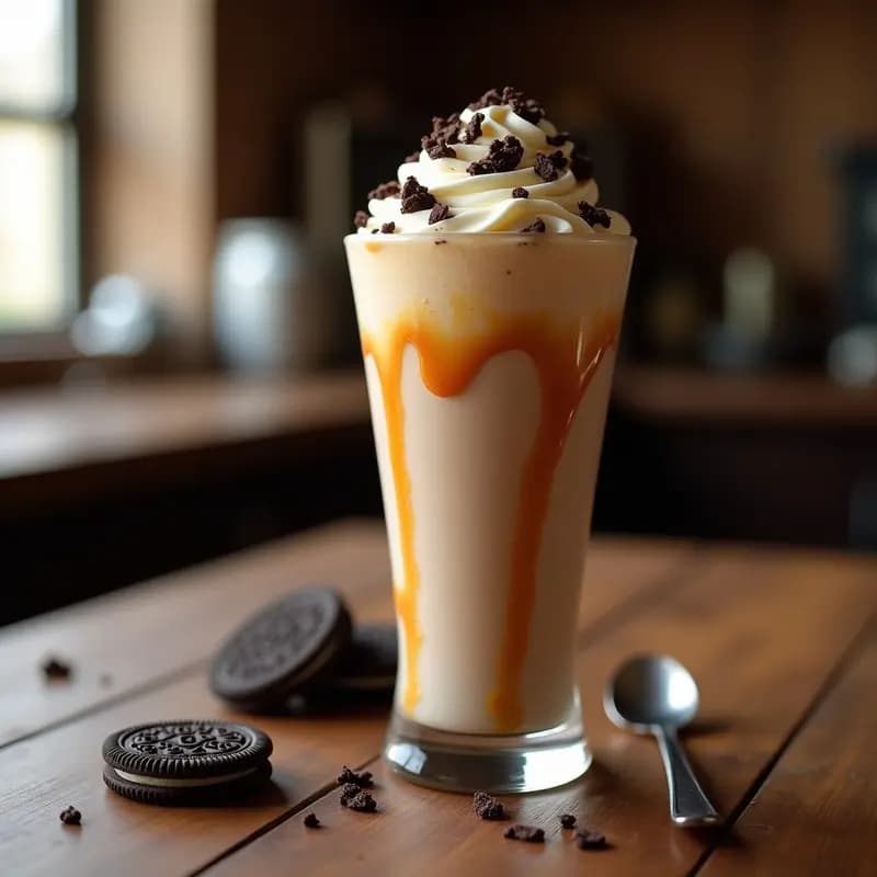 Batido Monstruoso de Galletas Oreos, Helado de Vainilla y Sirope de Caramelo: Receta para Derretir el Corazón