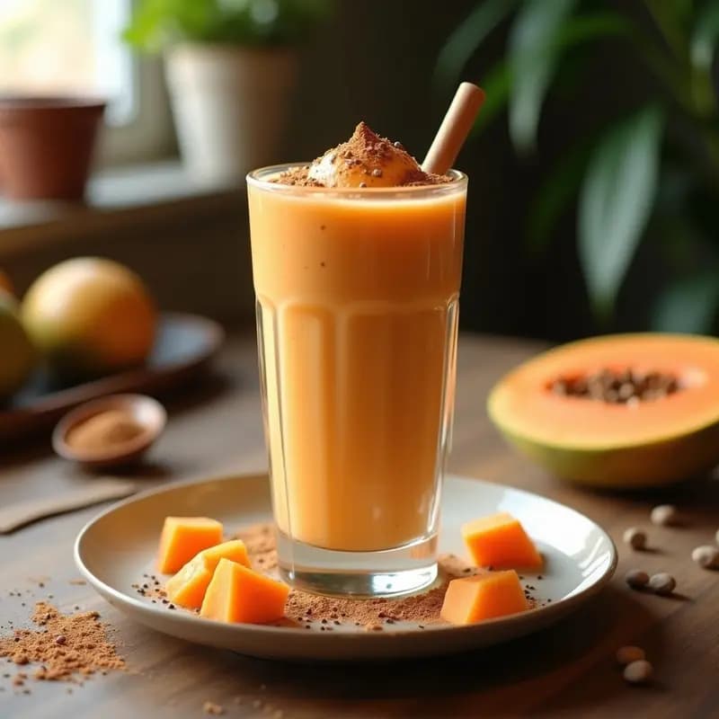Batido de Papaya y Chufa con Canela: Bebida Colombiana Vegana y Sin Lactosa