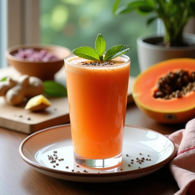Batido de Papaya y Kokum con Semillas de Chía: Bebida India Ayurvédica Detox