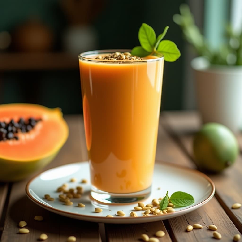 Batido de Papaya y Semillas de Calabaza: Bebida Tropical Keto y Rica en Magnesio