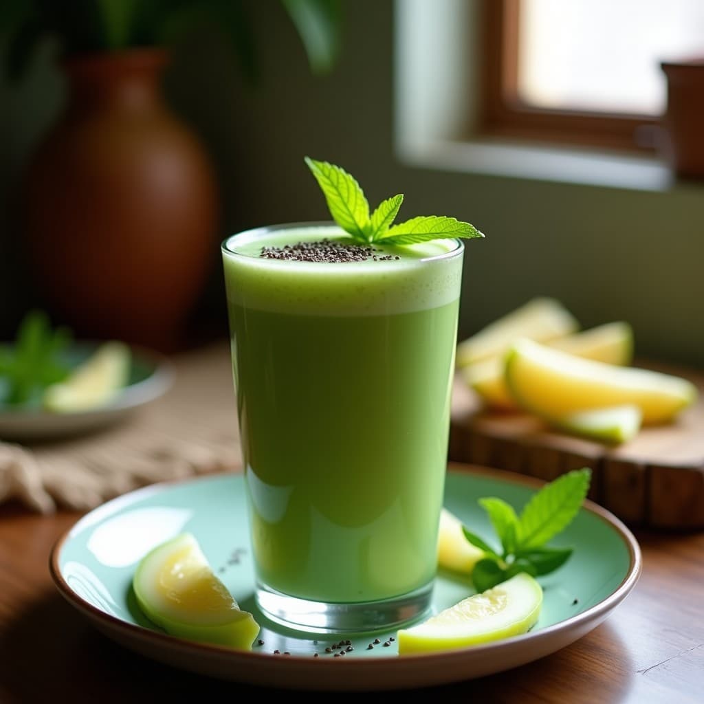 Batido de Pépiño y Jengibre con Espirulina: Bebida Detox Peruana para el Metabolismo