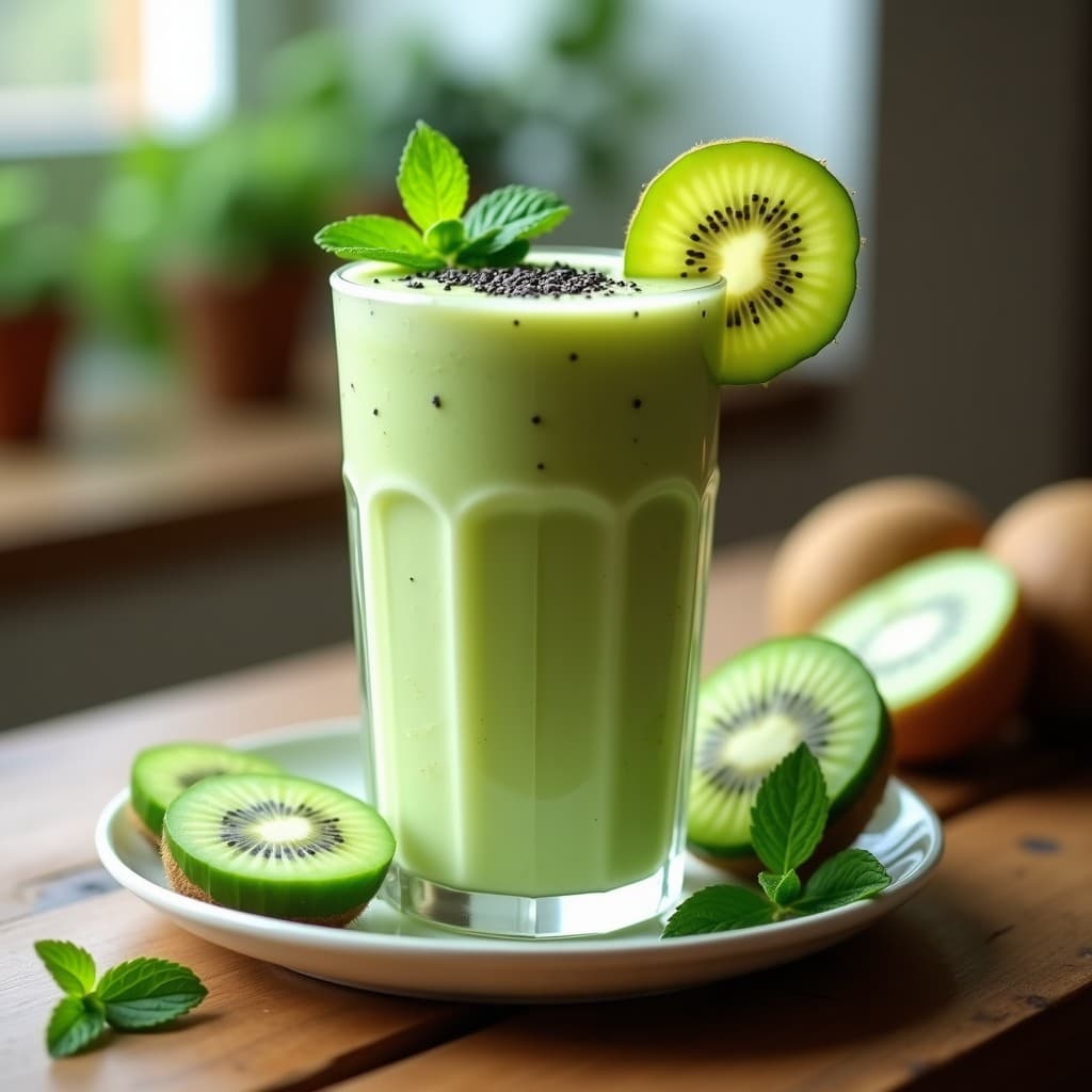 Batido de Pepino y Kiwi con Semillas de Amapola: Bebida Desintoxicante y Diurética