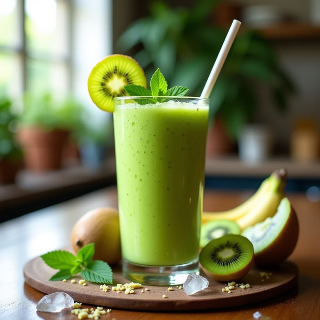 Batido de Pepino y Kiwi con Jengibre y Menta: Bebida Detox y Refrescante para el Verano