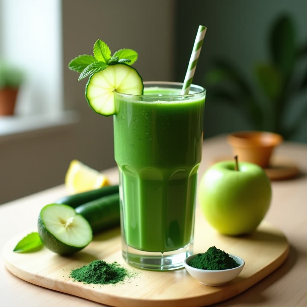 Batido de Pepino y Alga Spirulina: Bebida Detox y Rica en Hierro en 5 Minutos