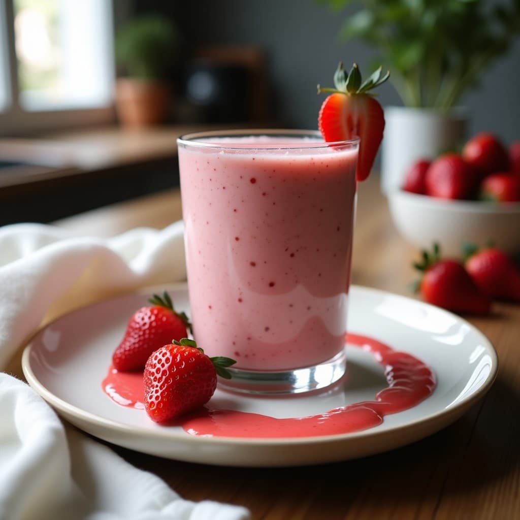 Batido de Péptidos de Colágeno y Fresas con Leche de Coco: Bebida Keto Post-Entreno