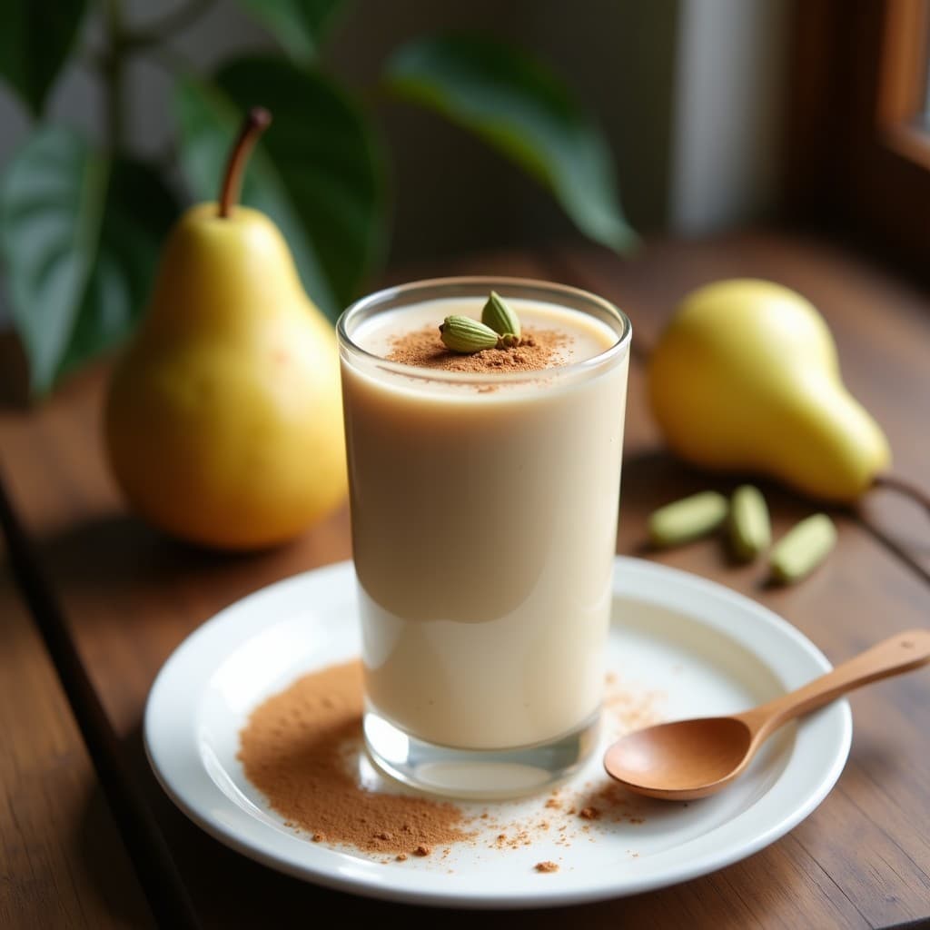 Batido de Pera y Canela con Semillas de Cardamomo: Bebida Vegana para el Intestino Irritable