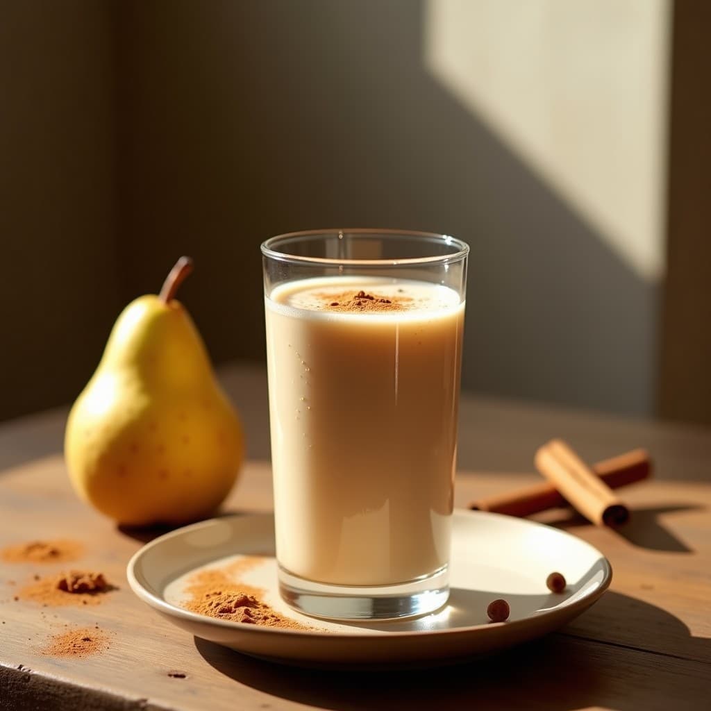 Batido de Pera y Canela con Leche de Cáñamo: Bebida Otoñal Sin Lactosa