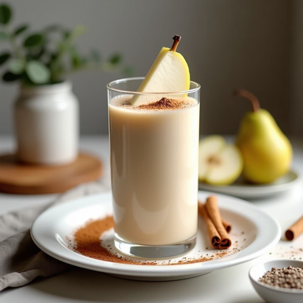 Batido de Pera y Canela con Proteinada de Guisante: Bebida Post-Entreno Sin Lácteos