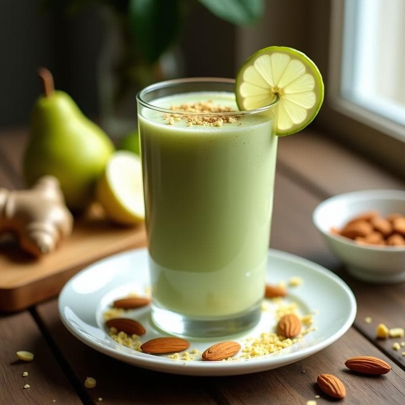 Batido de Pera y Cardamomo: Bebida Detox Sin Azúcar con Jengibre y Lima