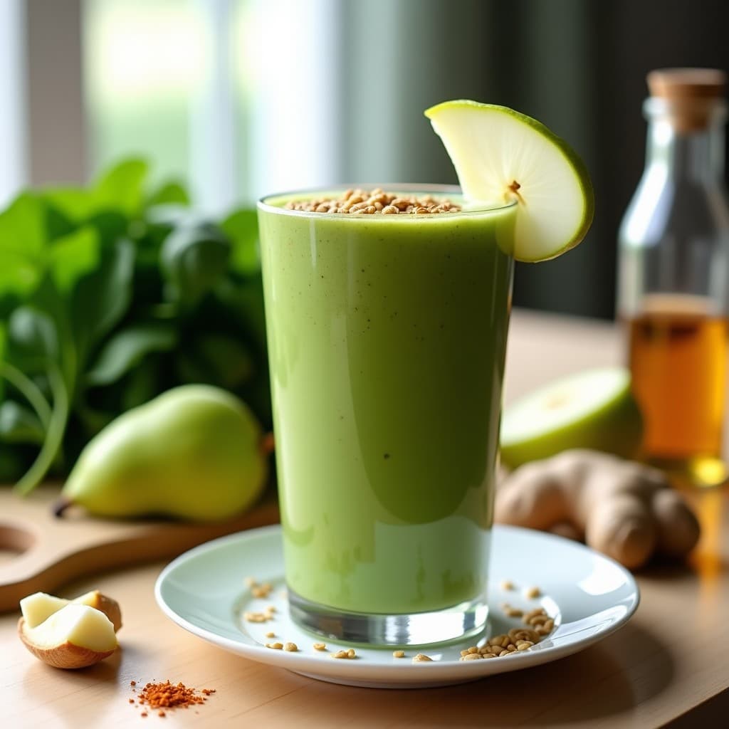 Batido de Pera, Espinaca y Jengibre: Bebida Detox Vegana para el Metabolismo