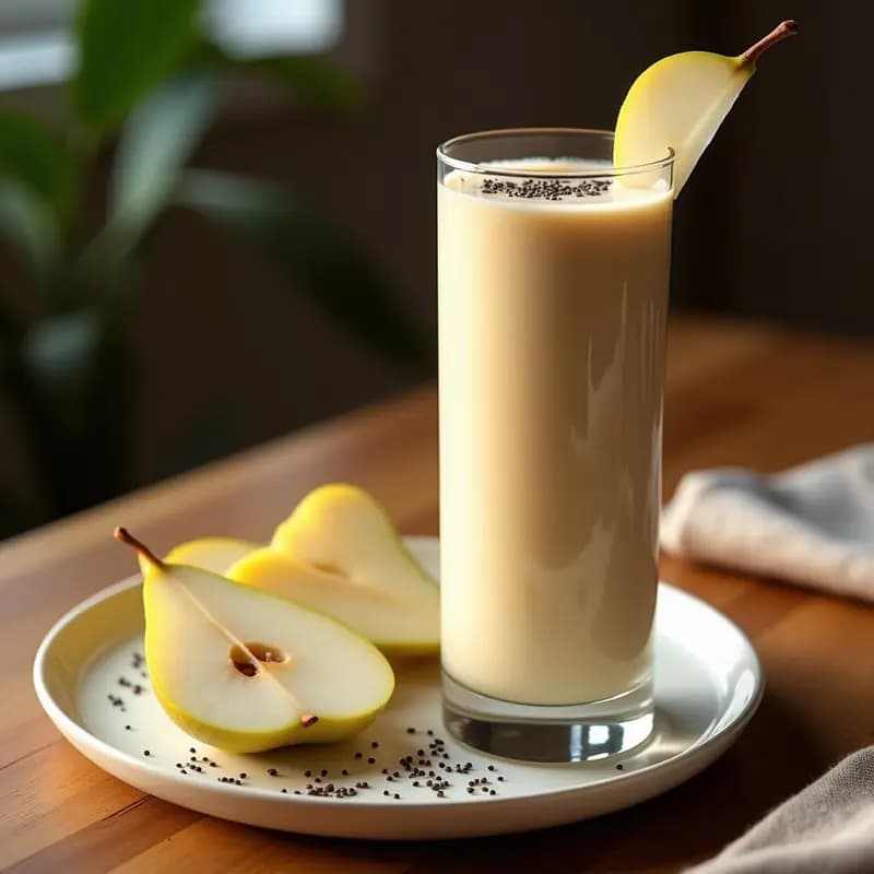 Batido de Pera y Jengibre con Leche de Camello y Semillas de Amapola: Bebida Árabe Energizante