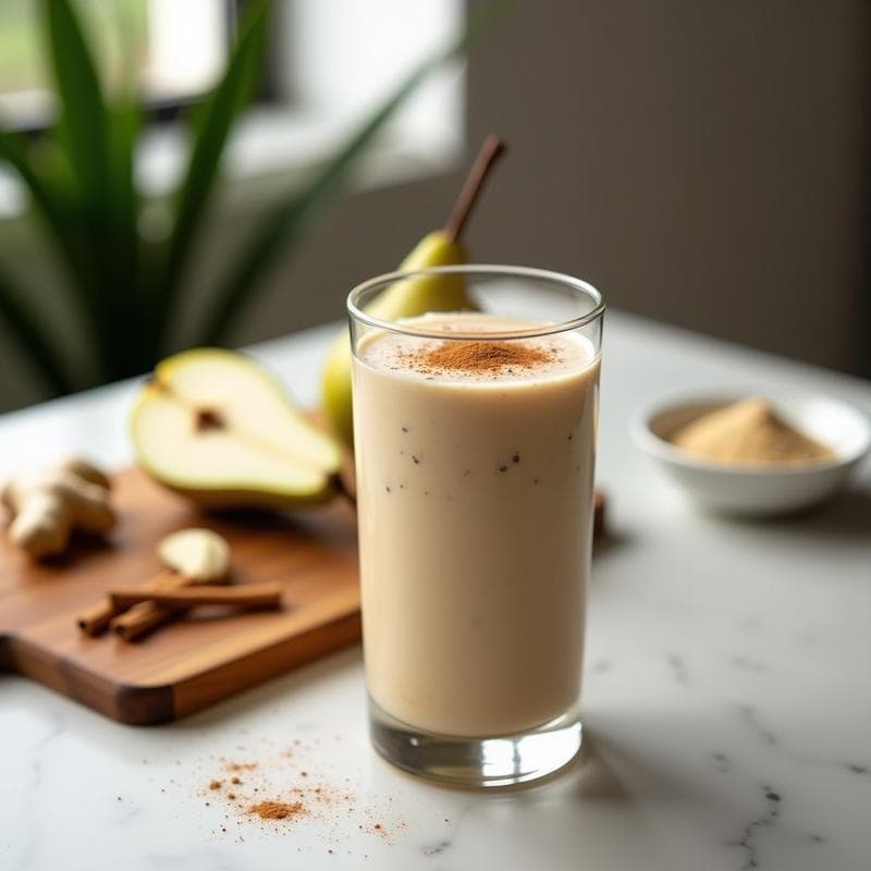Batido de Pera y Jengibre con Proteína de Guisante: Bebida Vegana Post-Entrenamiento en 5 Minutos