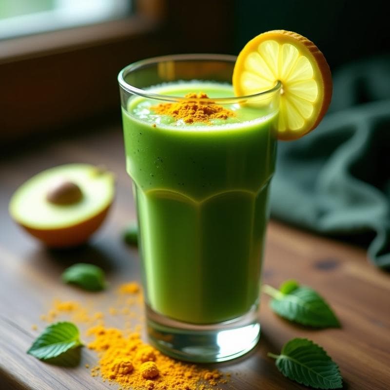 Batido de périto y Espirulina con Leche de Cúrcuma: Bebida Detox y Antiinflamatoria