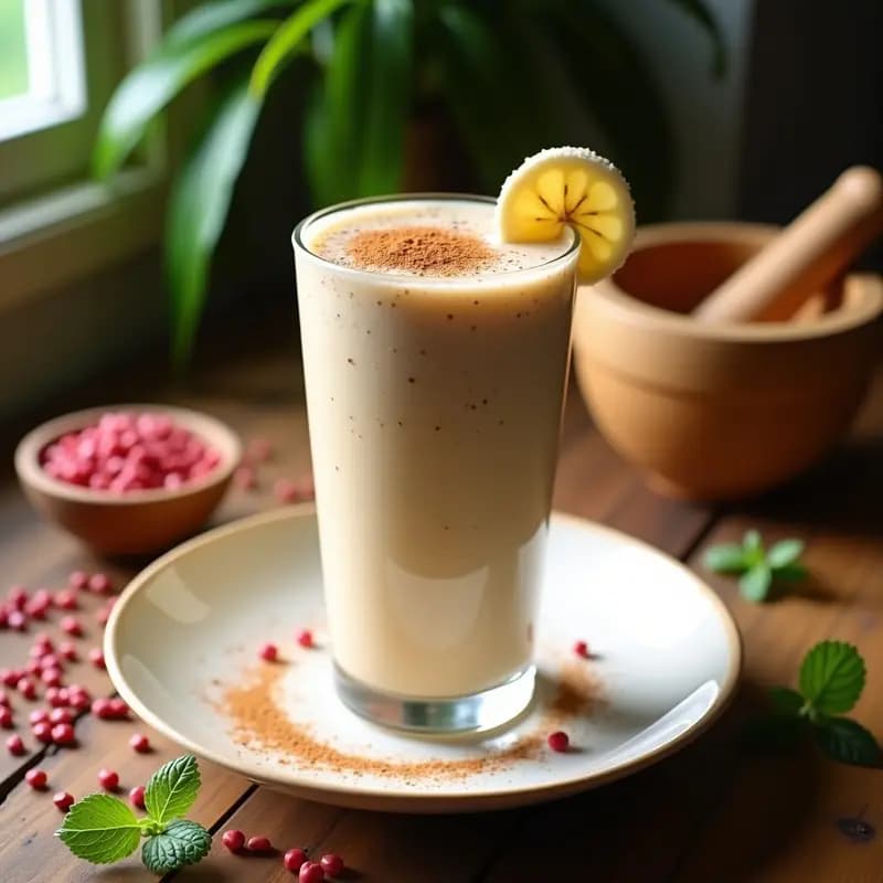 Batido de Pimienta Rosa y Plátano con Leche de Anacardo: Bebida Afrodisíaca y Energética