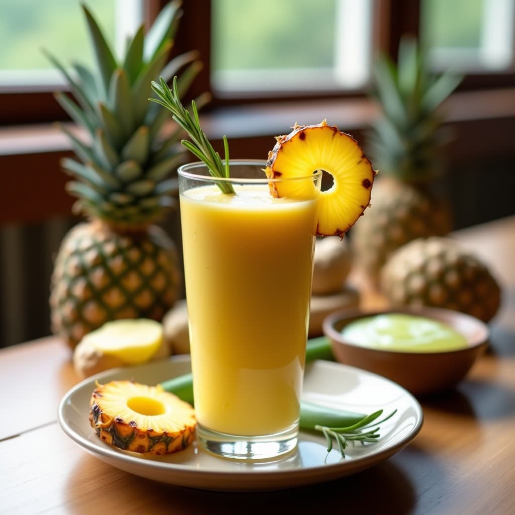 Batido de Piña Asada y Romero con Gel de Aloe Vera: Bebida Detox y Antiinflamatoria
