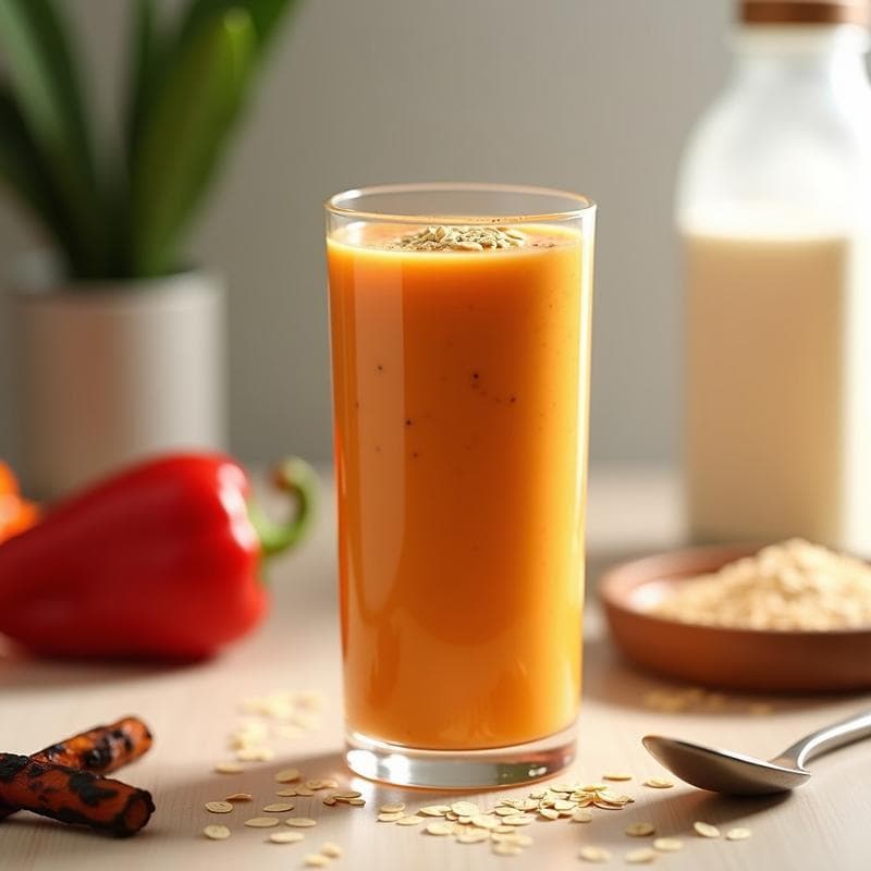Batido de Piperón Asado y Avena: Bebida Vegana Alta en Fibra en Thermomix