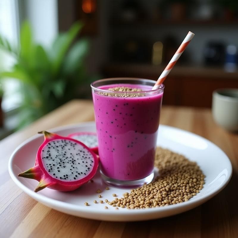 Batido de Pitahaya y Semillas de cáñamo con Leche de Coco: Bebida Antigua y Antiinflamatoria