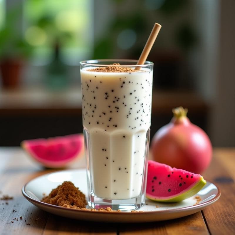 Batido de Pitahaya y Semillas de Chía con Leche de Almendras: Bebida Detox