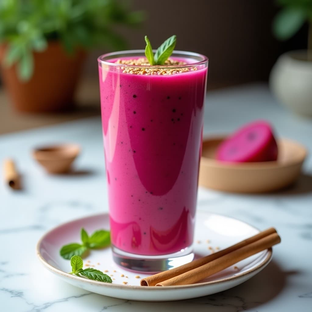 Batido de Pitaya y Aloe Vera con Semillas de Lino: Bebida Detox y Antioxidante en 7 Minutos