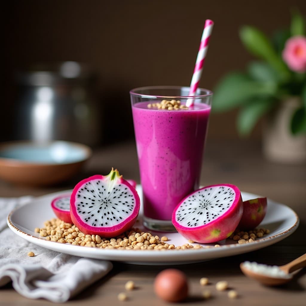 Batido de Pitaya y coco con semillas de cáñamo: Smoothie Antioxidante y Antiinflamatorio