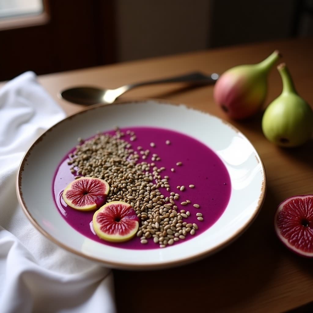 Batido de Pitaya y Higos Negros con Semillas de Sésamo: Bebida Detox y Fotogénica