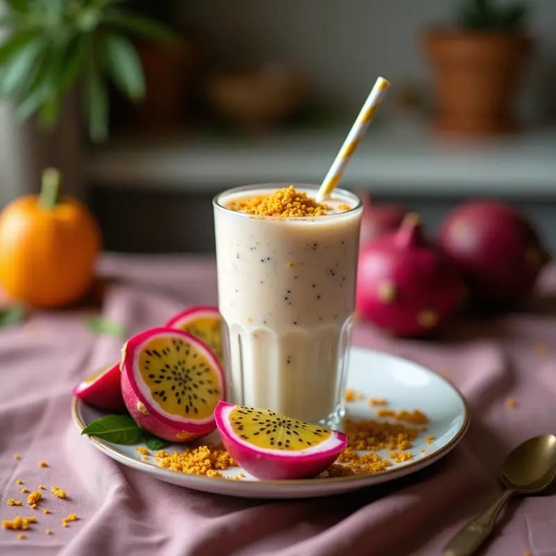 Batido de Pitaya, Maracuyá y Leche de Coco: Bebida Tropical Antioxidante