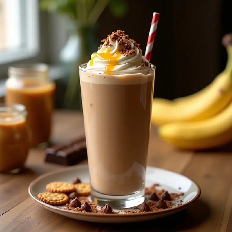 Batido de Plátano con Mantequilla de Cacahuete y Chocolate: Energía Pura en un Vaso