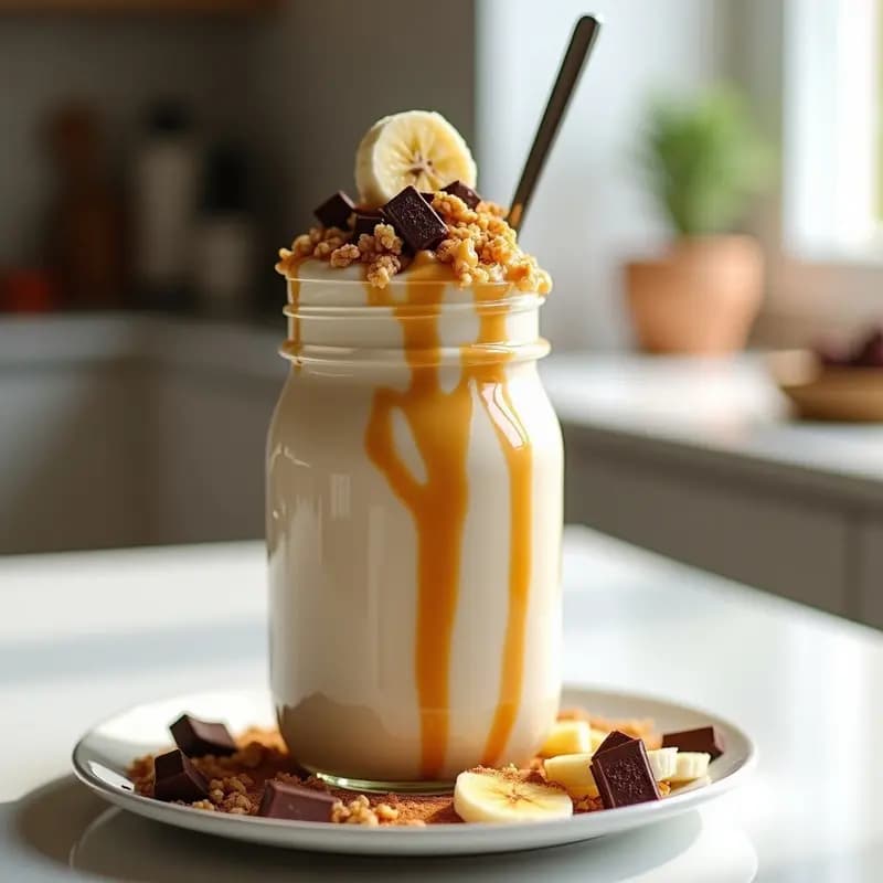 Batido de Protein Powder y Plátano con Crema de Cacahuete: Desayuno Fitness en 3 Minutos