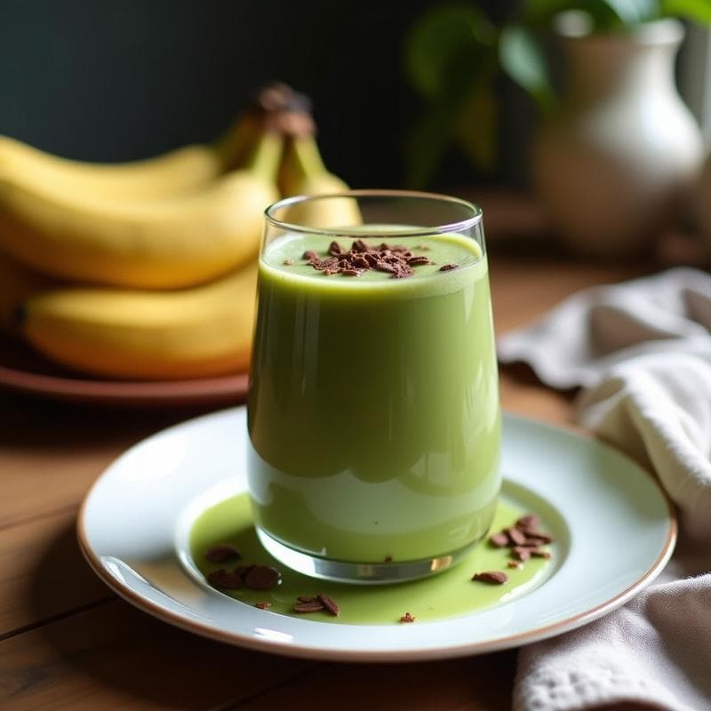 Batido de Proteína de Chocolate con Espirulina y Plátano: Bebida Post-Entreno Vegana