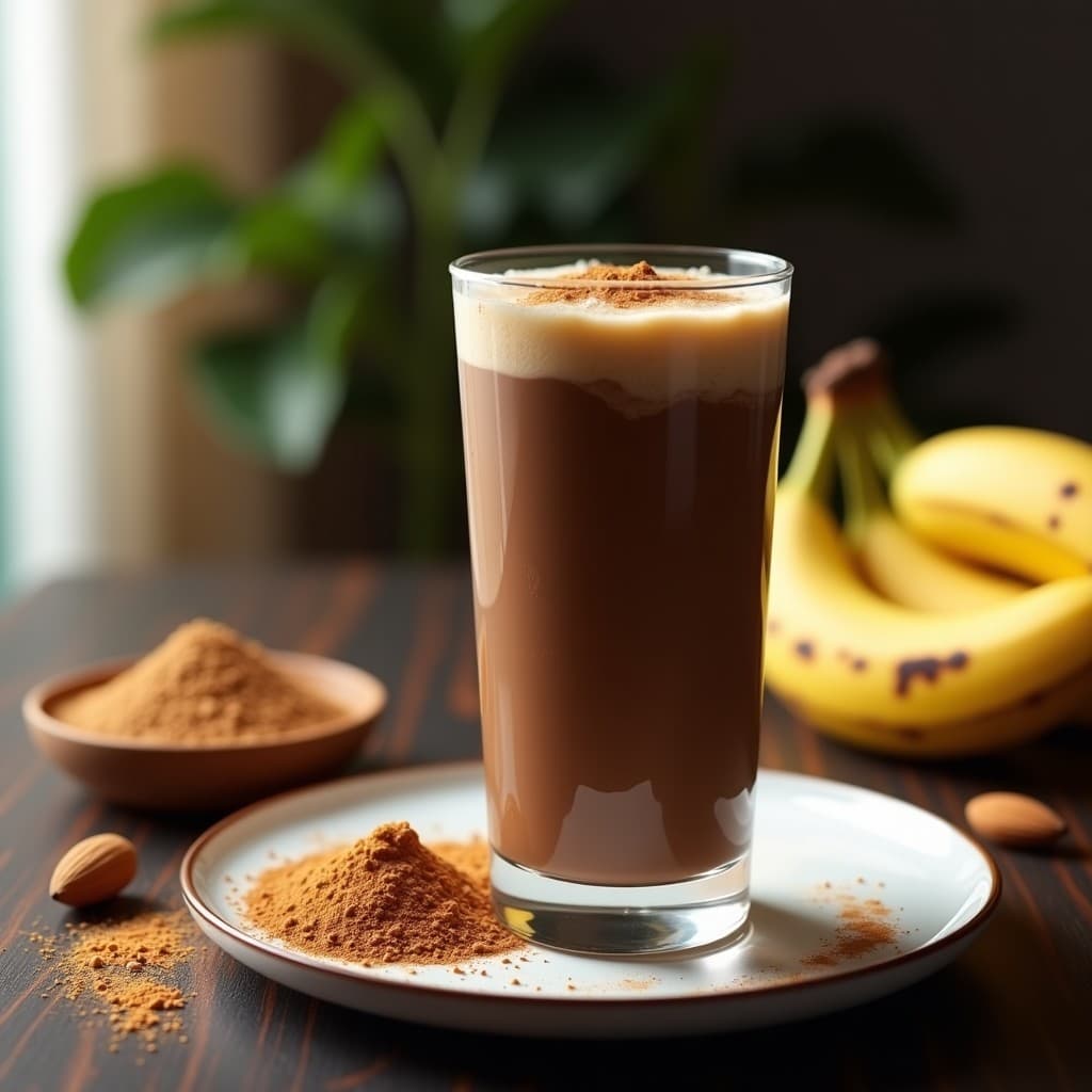 Batido de Proteína de Chocolate y Plátano con Leche de Almendras: Desayuno Keto y Alta en Proteína