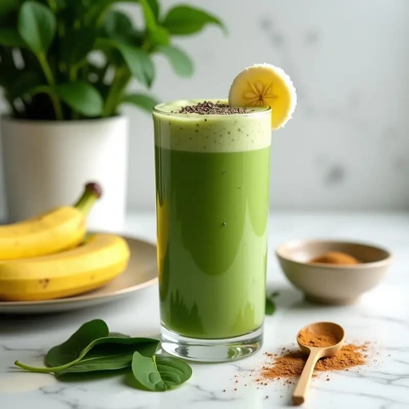 Batido de Proteins de Guisante y Espinacas con Plátano: Bebida Keto Post-Entreno