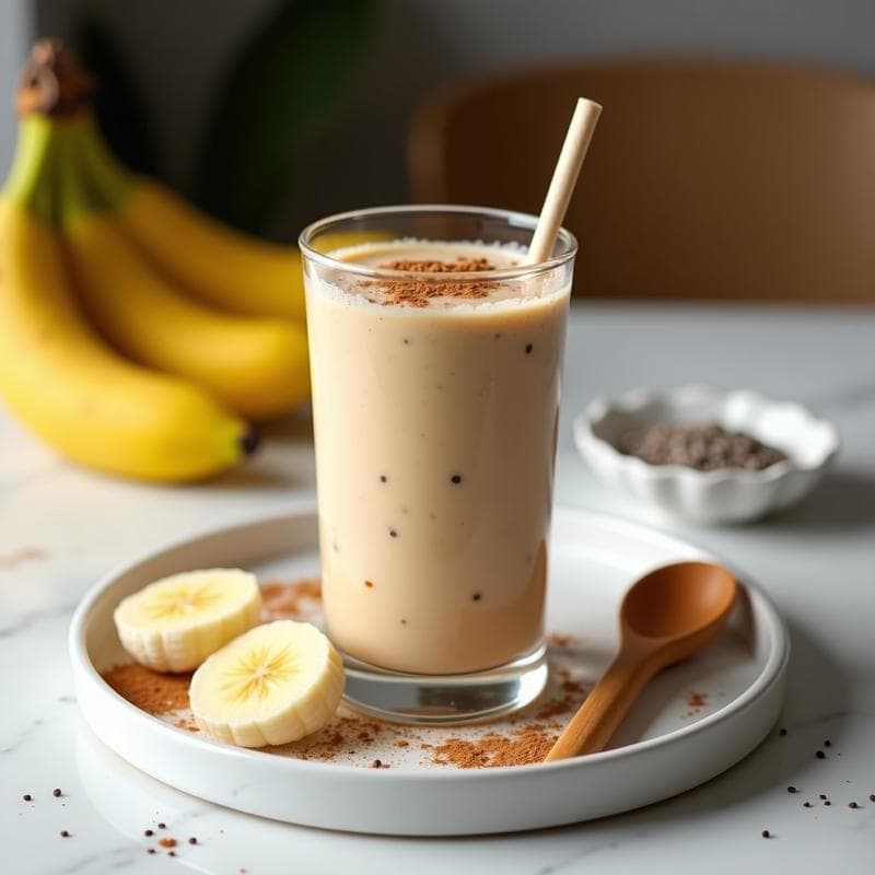 Batido de Proteína de Guisantes con Plátano y Canela: Desayuno Vegano Post-Entreno