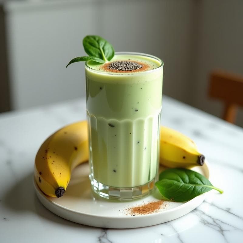 Batido de Proteína de Vanilla con Espinacas y Plátano: Bebida Post-Entreno Sin Azúcar