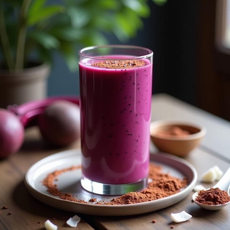 Batido de Remolacha y Cacao con Maca: Bebida Energética Peruana Keto