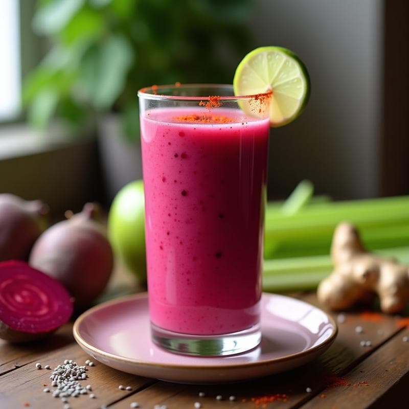 Batido de Remolacha y Ginger: Bebida Energética Detox con Toque Picante en 5 Minutos