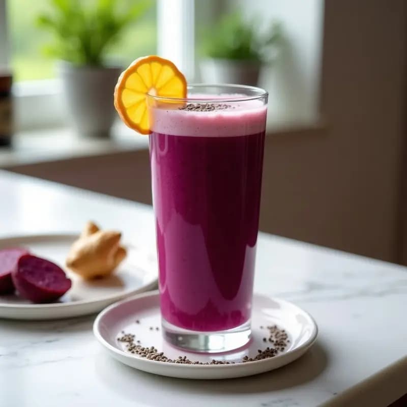 Batido de Remolacha Morada y Jengibre: Bebida Energética Pre-Entreno Sin Azúcar