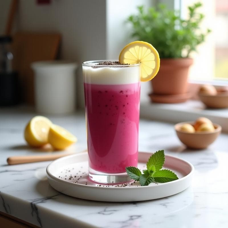 Batido de Remolacha y Jengibre con Yogur de Soja: Bebida Detox y Alta en Hierro