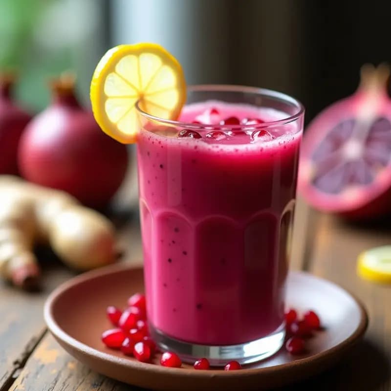 Batido de Remolacha y Jengibre con Zumo de Granada: Bebida Detox y Depurativa en 5 Minutos