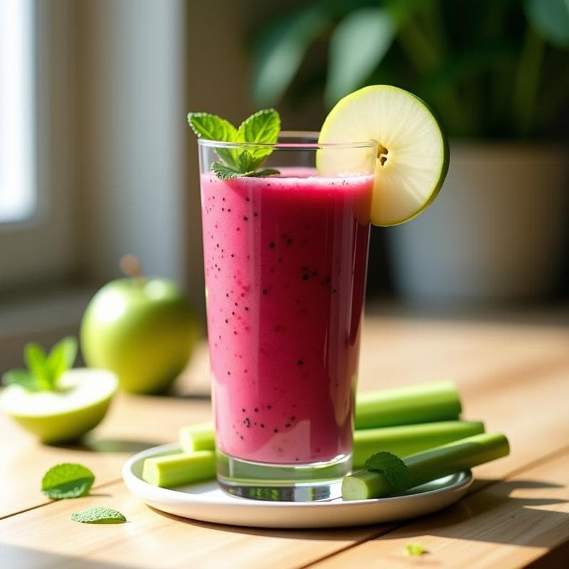 Batido de Remolacha, Manzana Verde y Apio: Bebida Desintoxicante para el Hígado en 3 Minutos