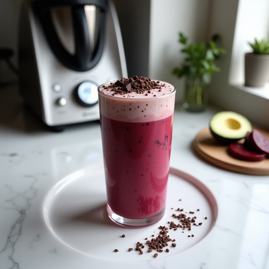 Batido de Remolacha Roja y Chocolate Negro: Smoothie Antioxidante Keto en Thermomix