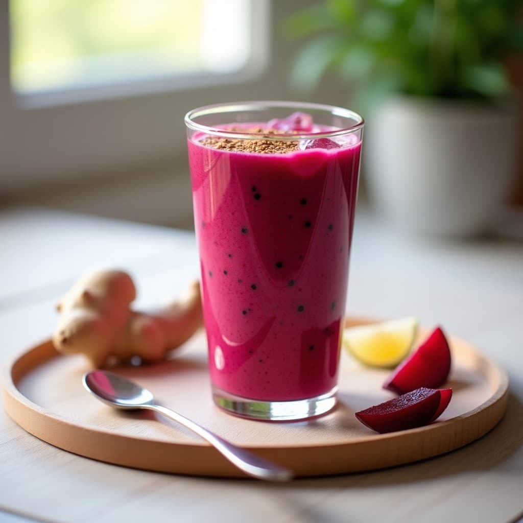 Batido de Remolacha Roja y Jengibre con Proteína de Guisante: Desayuno Energético y Detox