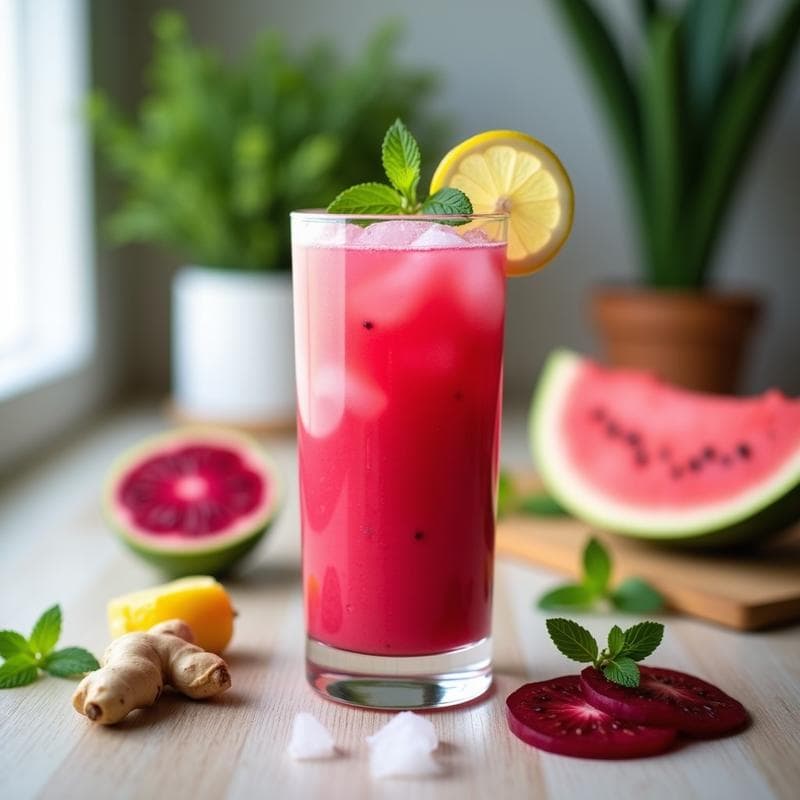 Batido de Remolacha Rosa y Sandía con Jengibre: Bebida Detox y Refrescante en 5 Minutos