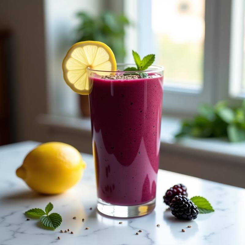 Batido de Remolacha, Zarzamora y Jengibre: Bebida Detox con Semillas de Cáñamo en 5 Minutos