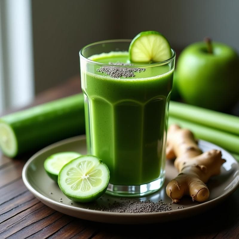 Batido de spirulina, pepino y jengibre: Bebida energizante detox para deportistas