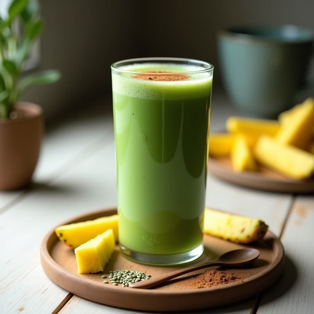 Batido de Algas Spirulina y Piña: Bebida Detox y Rica en Proteína