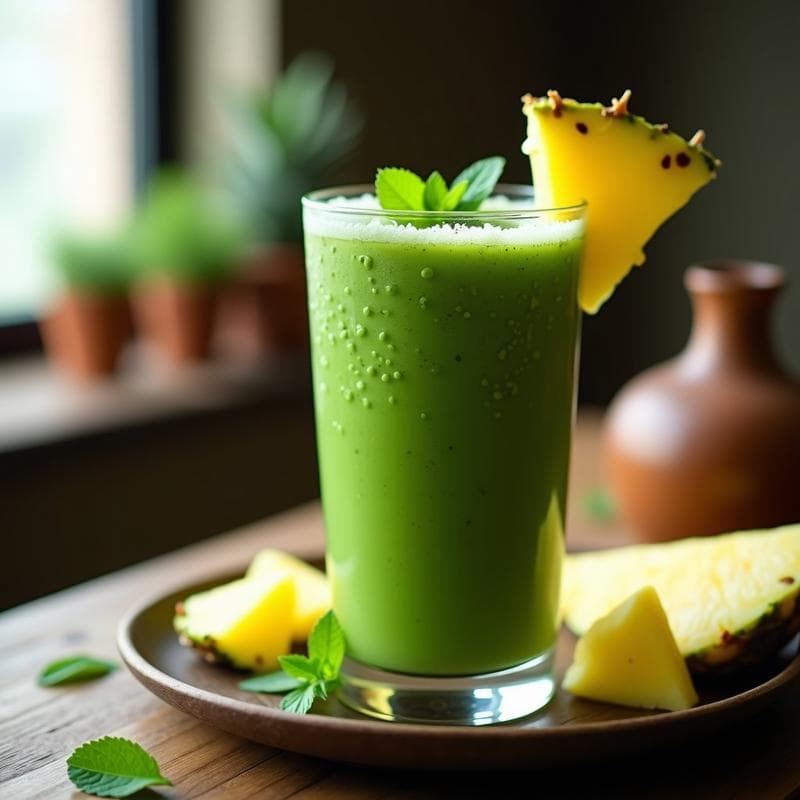 Batido de Spirulina, Piña y Menta: Bebida Detox y Energética para Deportistas en 5 Minutos