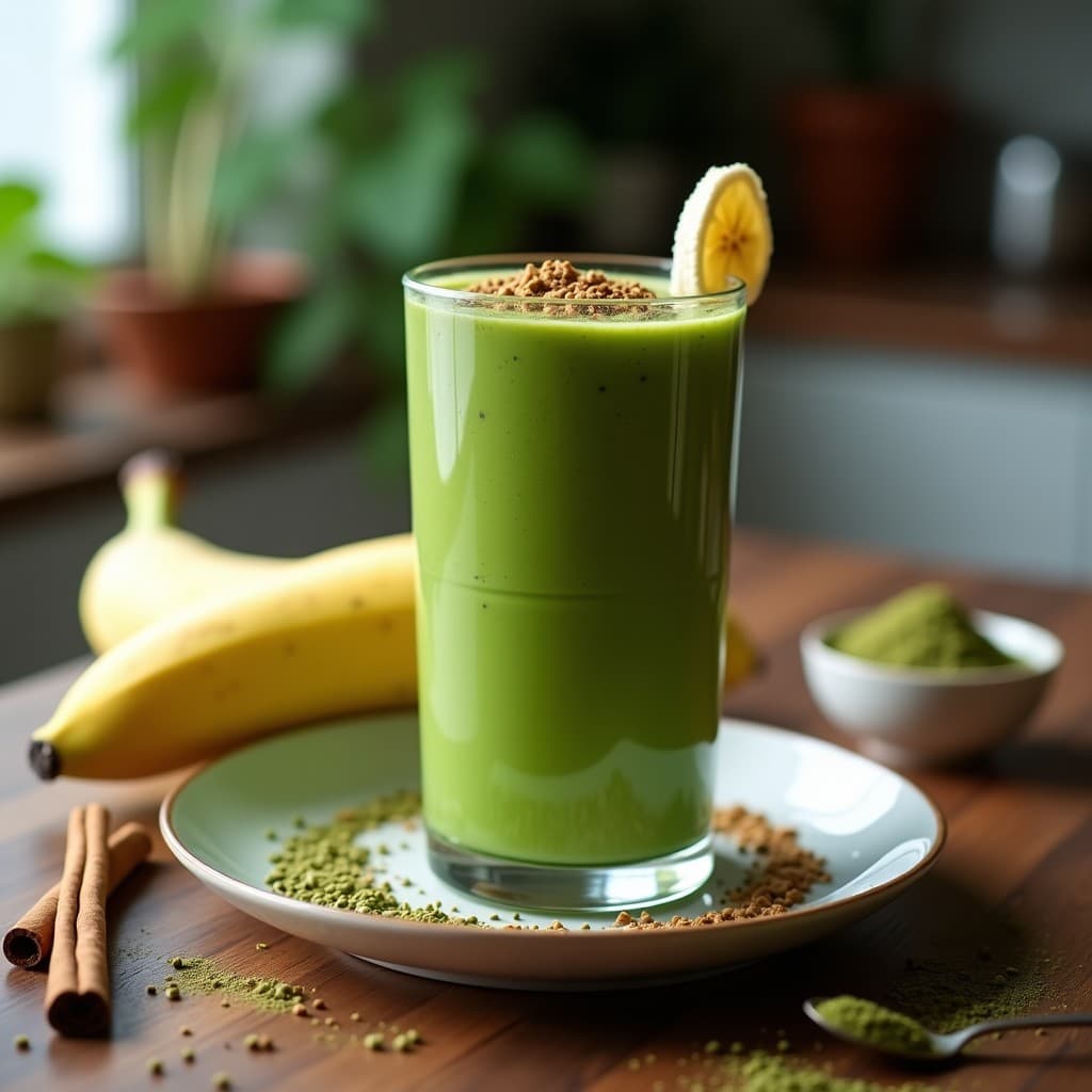 Batido de Spirulina y Plátano con Semillas de Hemp: Bebida Energizante Keto y Vegana