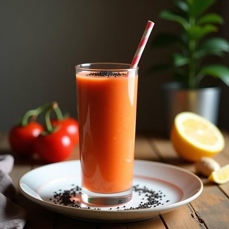 Batido de Tamarillo y Jengibre con Semillas de Sésamo Negro: Bebida Ecuatoriana Detox